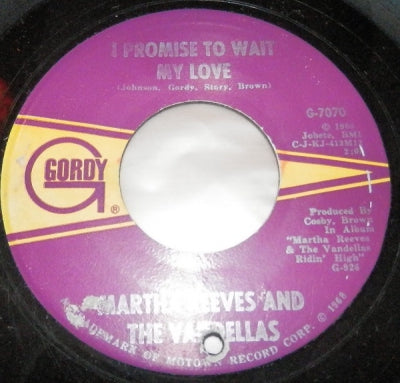 MARTHA REEVES & THE VANDELLAS - I Promise To Wait My Love / Forget Me Knot