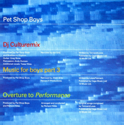PET SHOP BOYS - DJ Culturemix