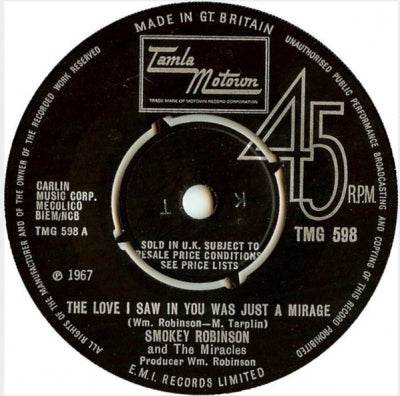 SMOKEY ROBINSON AND THE MIRACLES - The Love I Saw In You Was Just A Mirage / Swept For You Baby