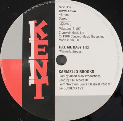 KARMELLO BROOKS / CARLA THOMAS - Tell Me Baby / I'll Never Stop Loving You
