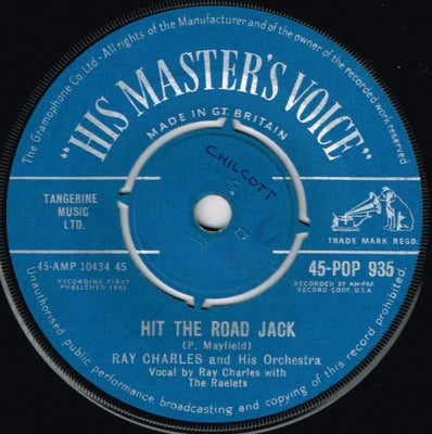 RAY CHARLES AND HIS ORCHESTRA - Hit The Road Jack / The Danger Zone