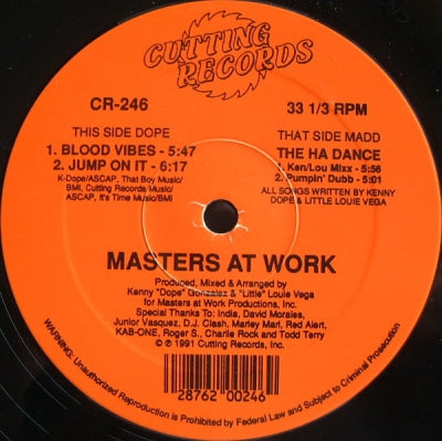 MASTERS AT WORK - Blood Vibes/ Jump on it/ Ha Dance