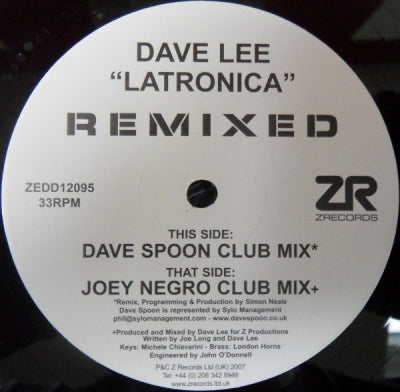 DAVE LEE - Latronica (Remixes)