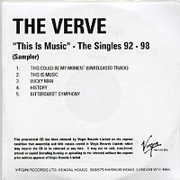 THE VERVE - This Is Music - The Singles 92-98