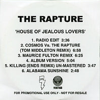 THE RAPTURE - House Of Jealous Lovers