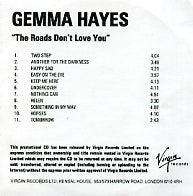 GEMMA HAYES - The Roads Don't Love You