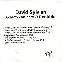 DAVID SYLVIAN - Alchemy - An Index of Possibilities