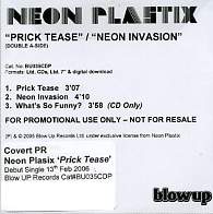 NEON PLASTIX - Prick Tease / Neon Invasion