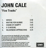 JOHN CALE - 5 Tracks
