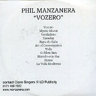 PHIL MANZANERA - Vozero