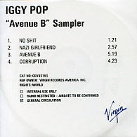 IGGY POP - Avenue B Sampler