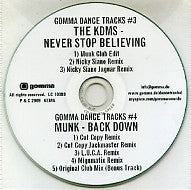 THE KDMS / MUNK - Never Stop Believing / Back Down