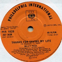 BILLY PAUL - Thanks For Saving My Life / I Was Married
