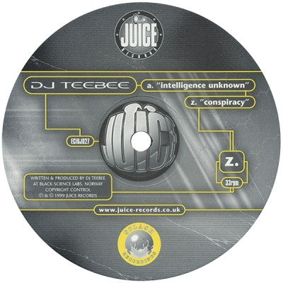 DJ TEEBEE - Intelligence Unknown / Conspiracy