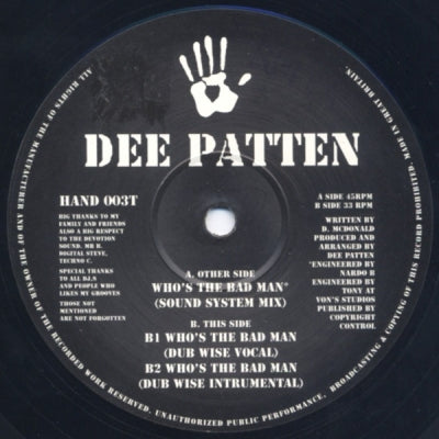 DEE PATTEN - Who's The Bad Man?