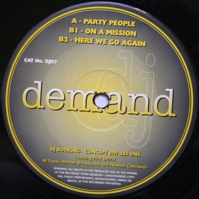 DJ DEMAND - Party People / On A Mission / Here We Go Again