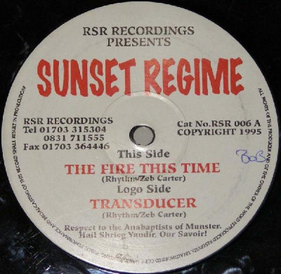SUNSET REGIME - The Fire This Time / Transducer