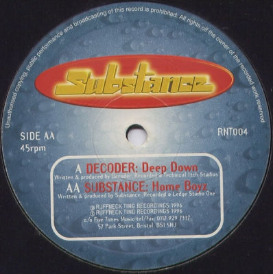 DECODER / SUBSTANCE - Deep Down / Home Boyz
