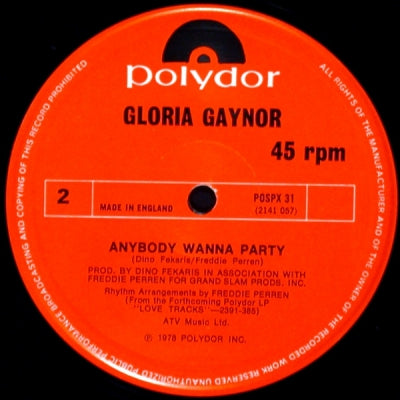 GLORIA GAYNOR - I Will Survive / Anybody Wanna Party