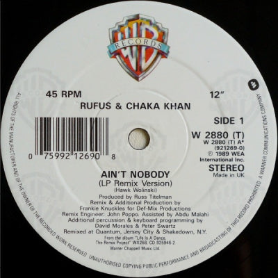 RUFUS AND CHAKA KHAN - Ain't Nobody / I'm Every Woman