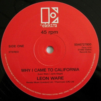 LEON WARE - That's Why I Came to California / Rockin You Eternally