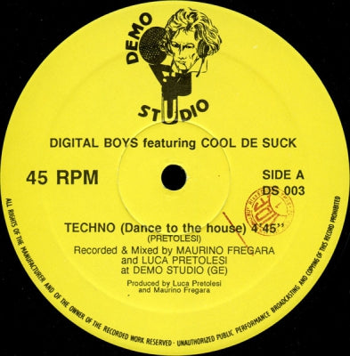 DIGITAL BOYS FEATURING COOL DE SUCK - Techno (Dance To The House) / Kokko