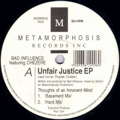 BAD INFLUENCE - Unfair Justice EP