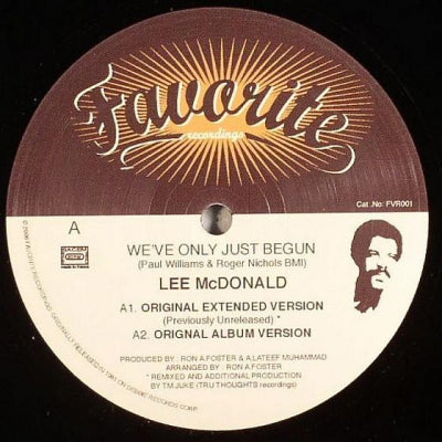LEE MCDONALD - We've Only Just Begun
