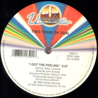 TWO TONS OF FUN - I Got The Feeling / Earth Can Be Just Like Heaven / Do You Wanna Boogie, Hunh?