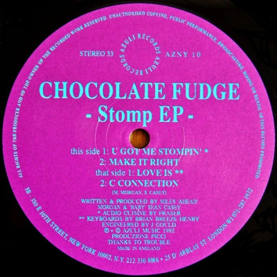 CHOCOLATE FUDGE - Stomp EP