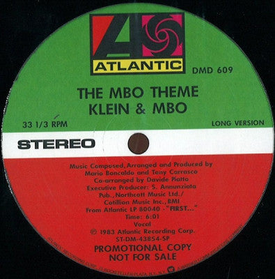 KLEIN & M.B.O. - The MBO Theme /  Wonderful