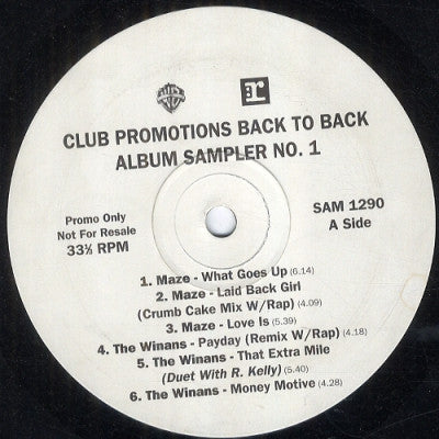 MAZE / THE WINANS / EARTH WIND & FIRE - Club Promotions Back To Back Album Sampler No. 1
