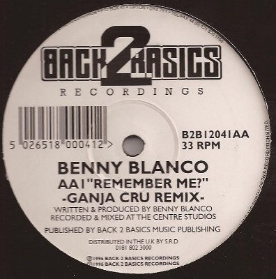 BENNY BLANCO - Remember Me? (Remixes)