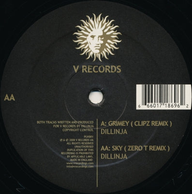 DILLINJA - Grimey (Clipz Remix) / Sky (Zero T Remix)