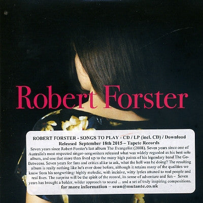 ROBERT FORSTER - Songs To Play
