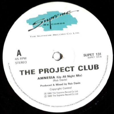 THE PROJECT CLUB - Amnesia / Dance With The Devil