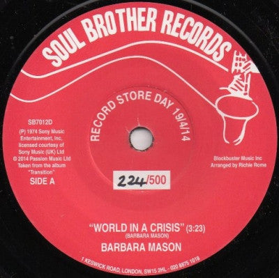 BARBARA MASON - World In A Crisis / Give Me Your Love