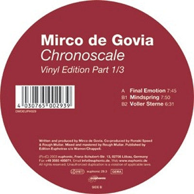 MIRCO DE GOVIA - Chronoscale (Vinyl Edition Part 1/3)