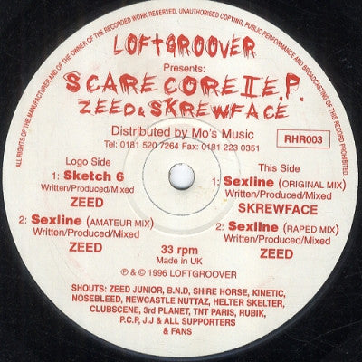 LOFTGROOVER PRESENTS ZEED / SKREWFACE - Scarecore II E.P.