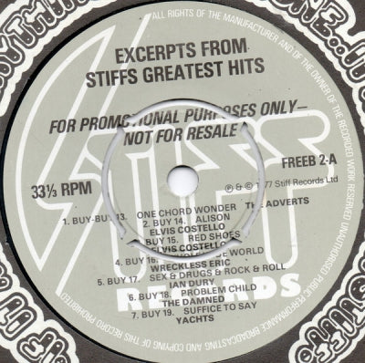 VARIOUS ARTISTS - Excerpts From Stiff's Greatest Hits