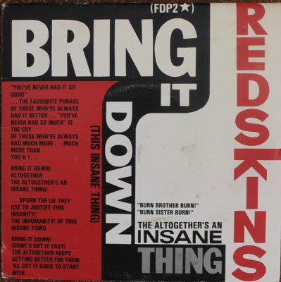 THE REDSKINS - Bring It Down (This Insane Thing)