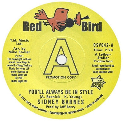 SIDNEY BARNES - You'll Always Be In Style / I Hurt On The Other Side