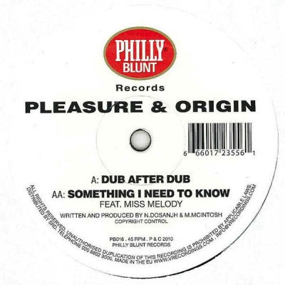 DJ PLEASURE & ORIGIN - Dub After Dub / Something I Need To Know