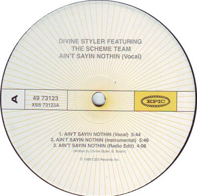 DIVINE STYLER FEATURING THE SCHEME TEAM - Ain't Sayin Nothing / Tongue Of Labyrinth
