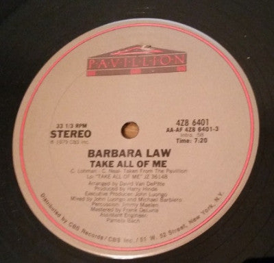 BARBARA LAW - Take All Of Me / You Can Read My Mind
