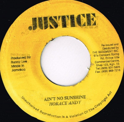 HORACE ANDY - Ain't No Sunshine / Bless You