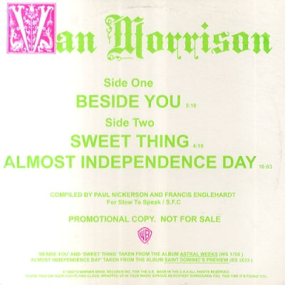VAN MORRISON  - Beside You / Sweet Thing / Almost Independence Day