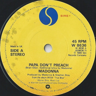MADONNA - Papa Don't Preach