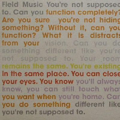 FIELD MUSIC - You're Not Supposed To