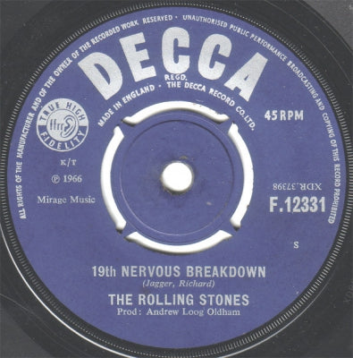 THE ROLLING STONES - 19th Nervous Breakdown / As Tears Go By